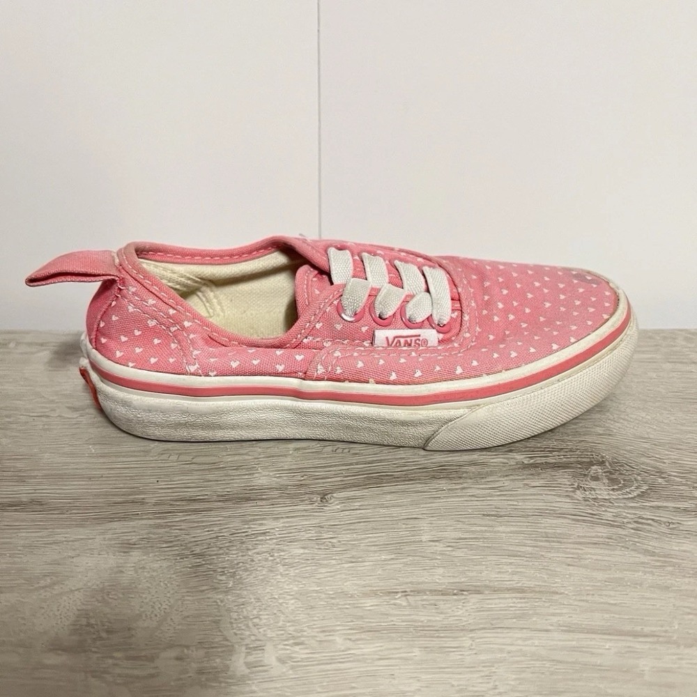 Vans Era Pink Heart Print Canvas Skate Shoes Womens Size 10.5 Sneakers